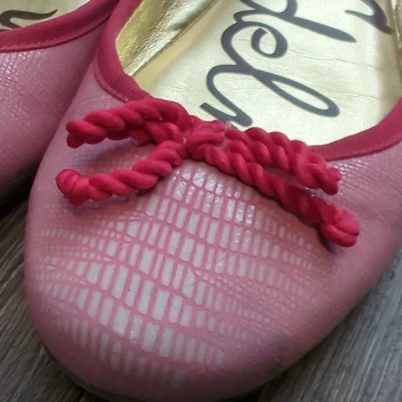 NWOT Sam Edelman Cherise - Fuchsia Ballet Flats w/ Bow- size 7.5 - Picture 3 of 8